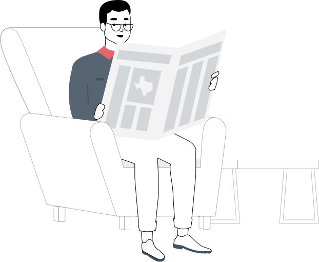 Guy reading newspaper