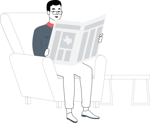 Guy reading newspaper